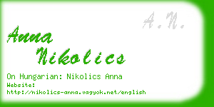 anna nikolics business card